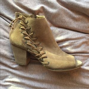 open toe booties BRAND NEW